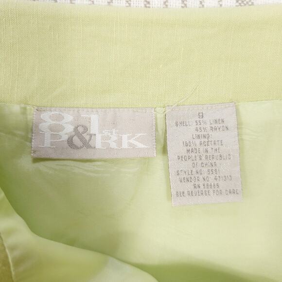 Y2K Skirt Womens 8 Vintage Pistachio Green Linen Blend Short Miniskirt Clueless - Picture 3 of 8